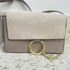 Chic Beige and Gold Crossbody Bag